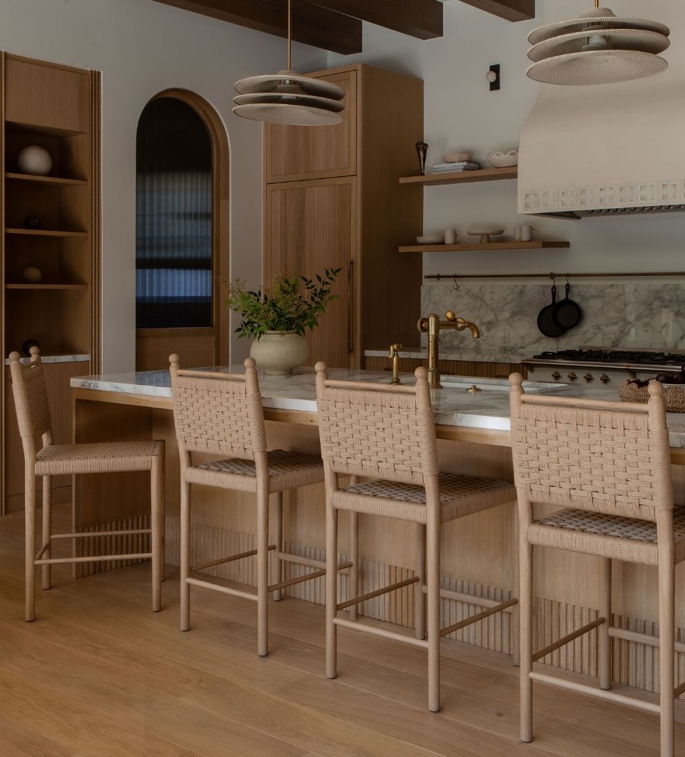 Casie White Oak Woven Counter Stool Counter Stools