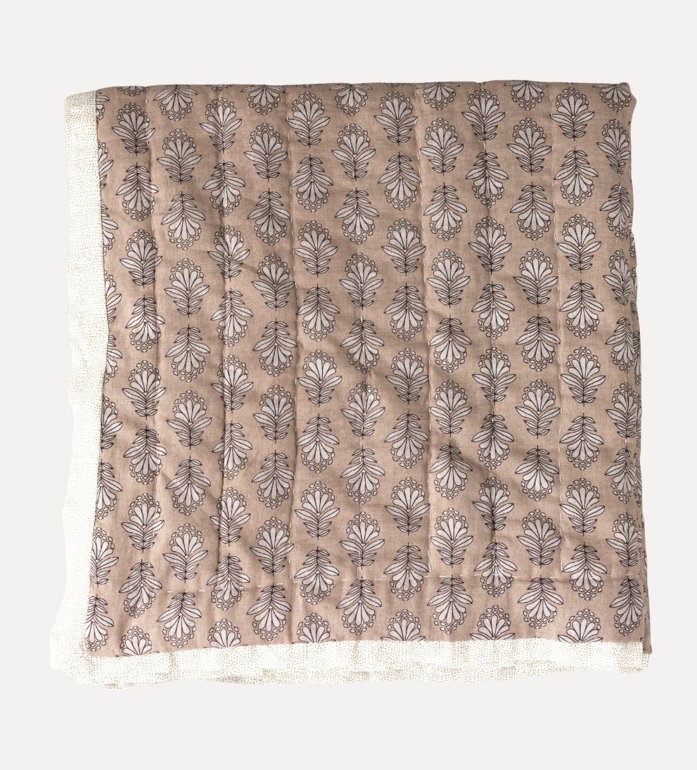 Charlotte Block Print Quilt - Rosewater Bedding