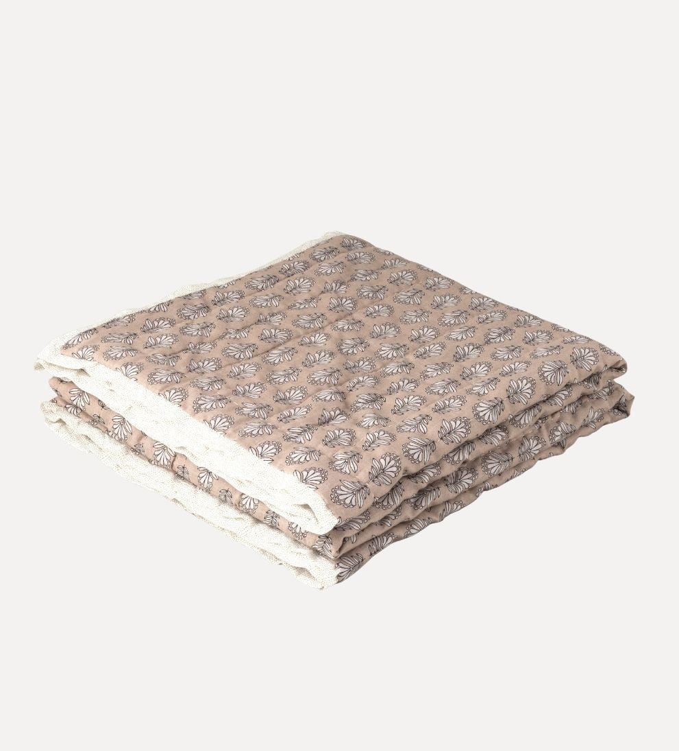 Charlotte Block Print Quilt - Rosewater Bedding