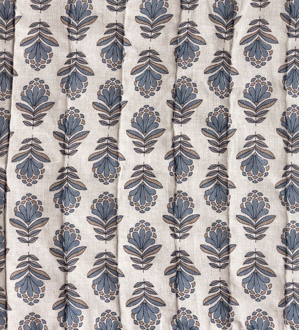 Charlotte Block Print Quilt - Steel Blue Bedding