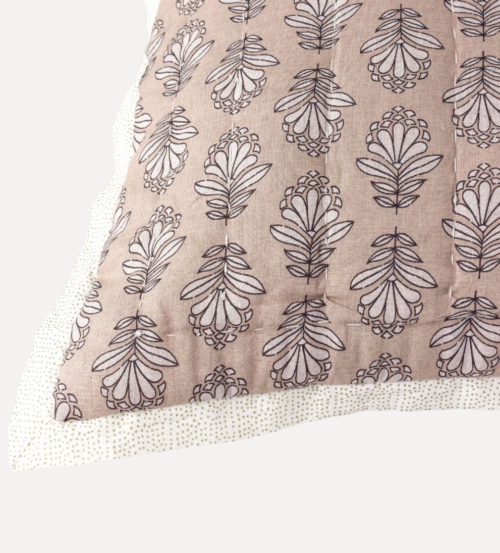 Charlotte Block Print Sham Set of 2 - Rosewater Pillows
