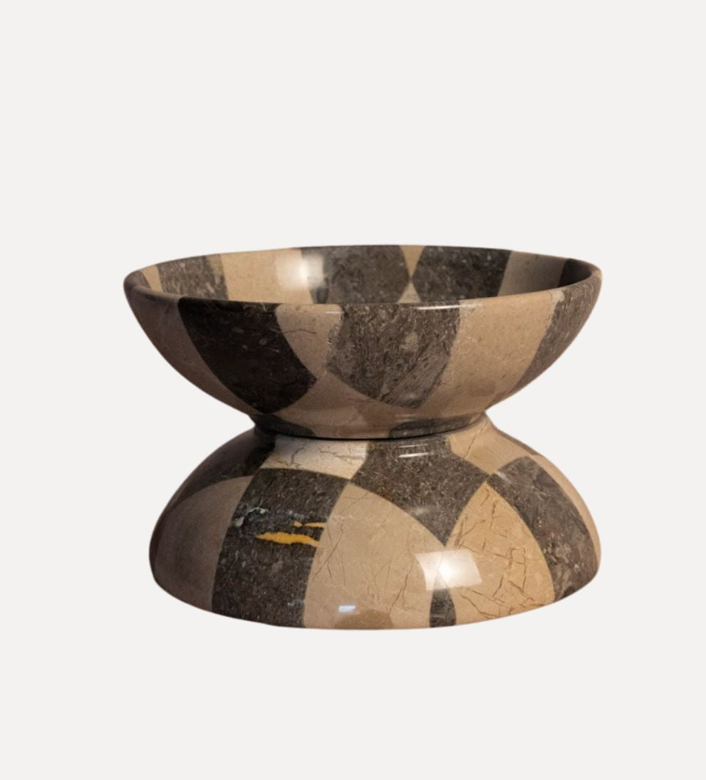 Classic Checkered Bowl - Large Decorative Object