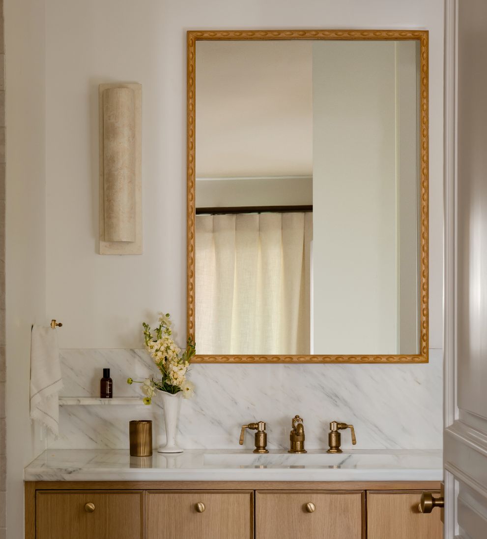 Colonnade Mirror in Light Oak Wall Mirrors