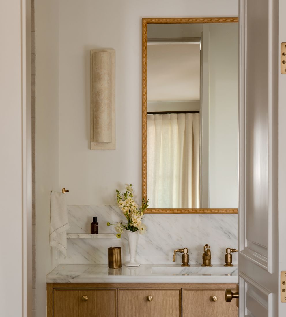 Colonnade Mirror in Light Oak Wall Mirrors