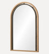 Como Arch Mirror in Aged Brass & Light Oak Wall Mirrors