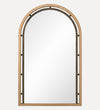 Como Arch Mirror in Aged Brass & Light Oak Wall Mirrors