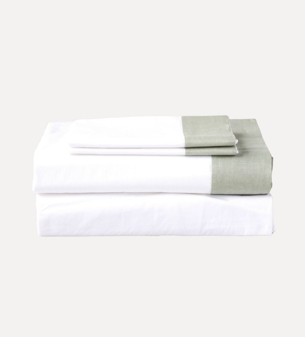 Cotton Hemstitch Sheet Set - Green Bedding