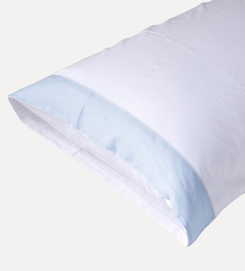 Cotton Hemstitch Sheet Set - Sky Blue Bedding
