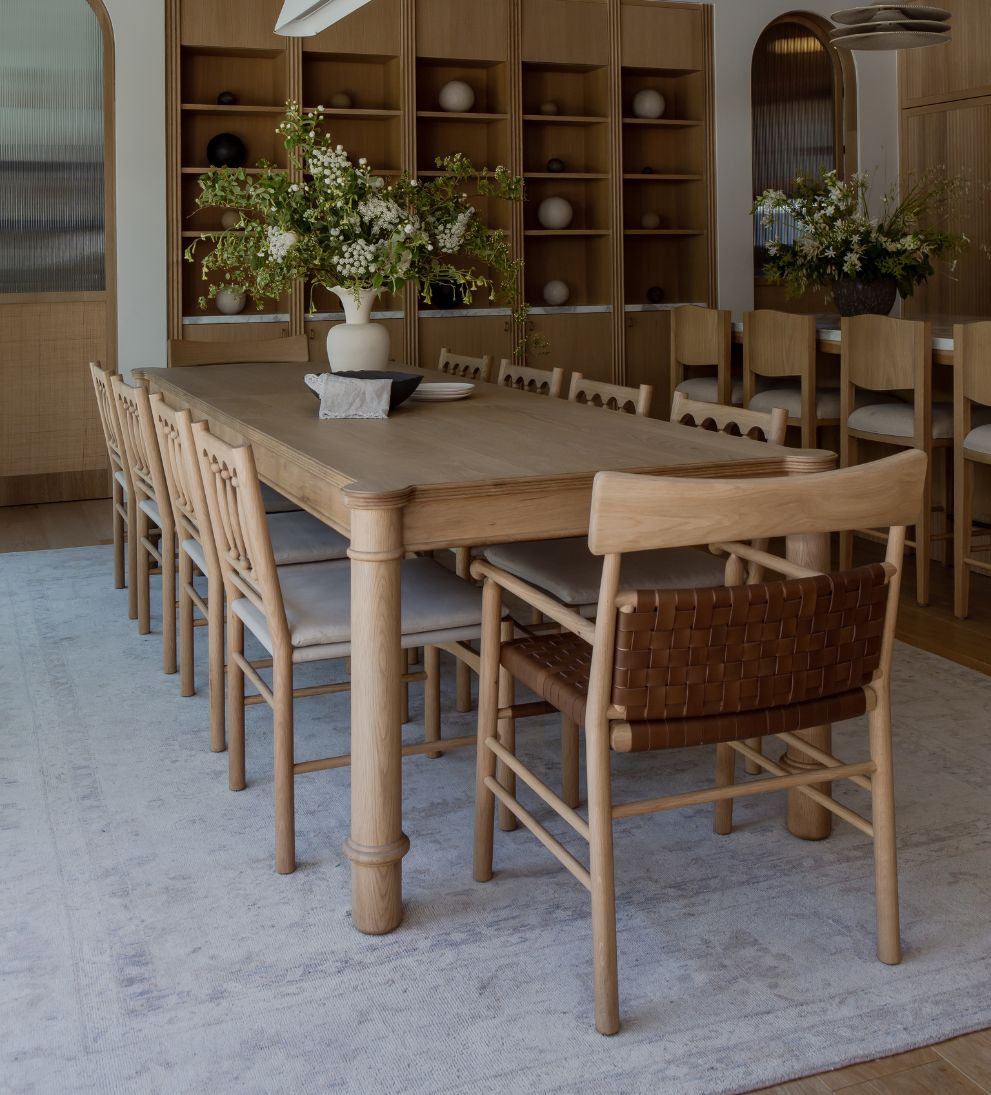 Dahlia White Oak and Leather Dining Chair Dining Chairs