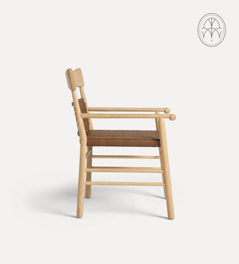 Dahlia White Oak and Leather Dining Chair Dining Chairs