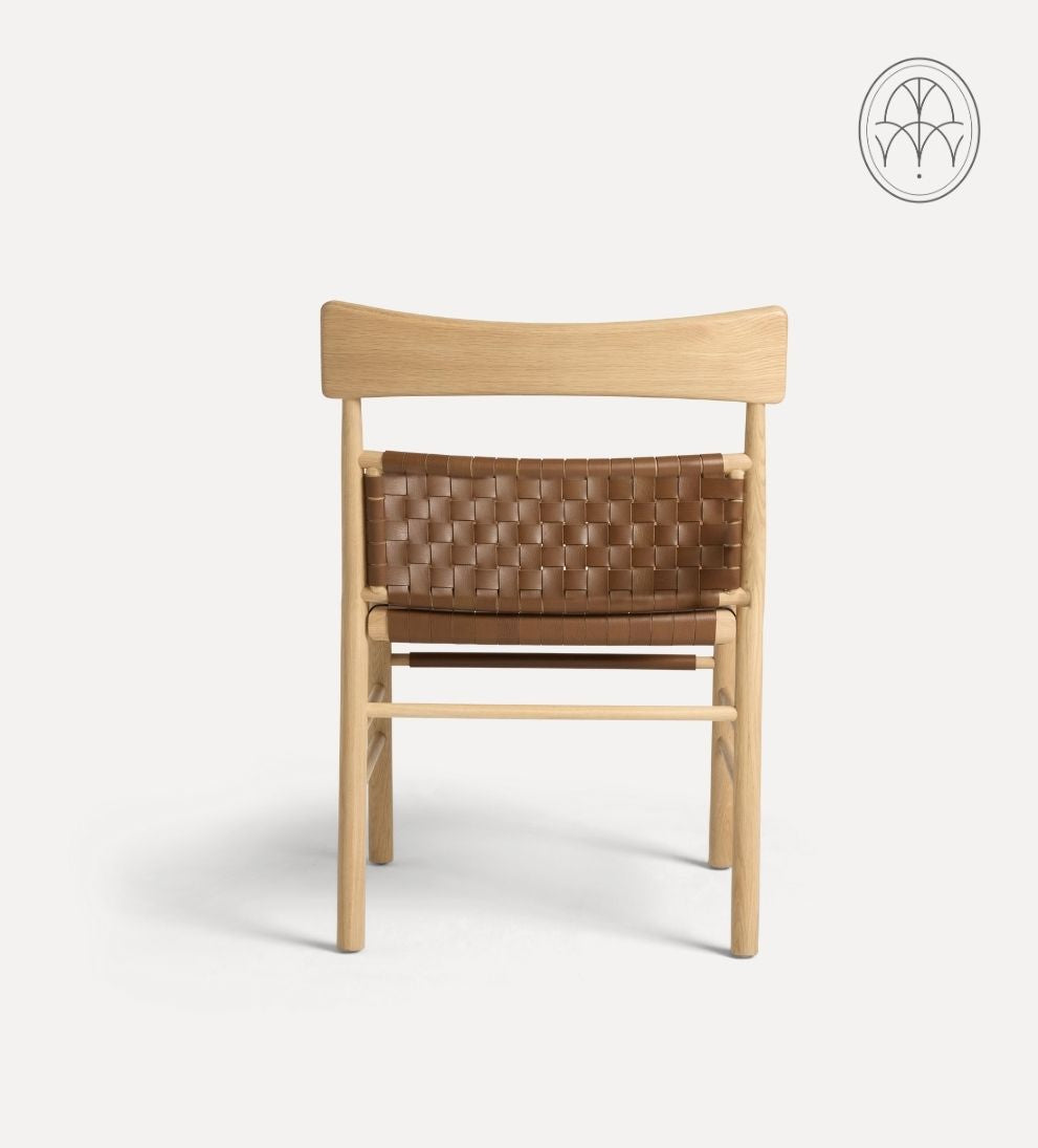 Dahlia White Oak and Leather Dining Chair Dining Chairs