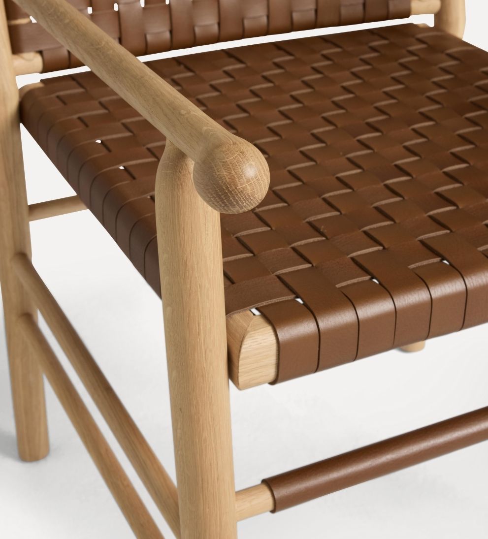 Dahlia White Oak and Leather Dining Chair Dining Chairs