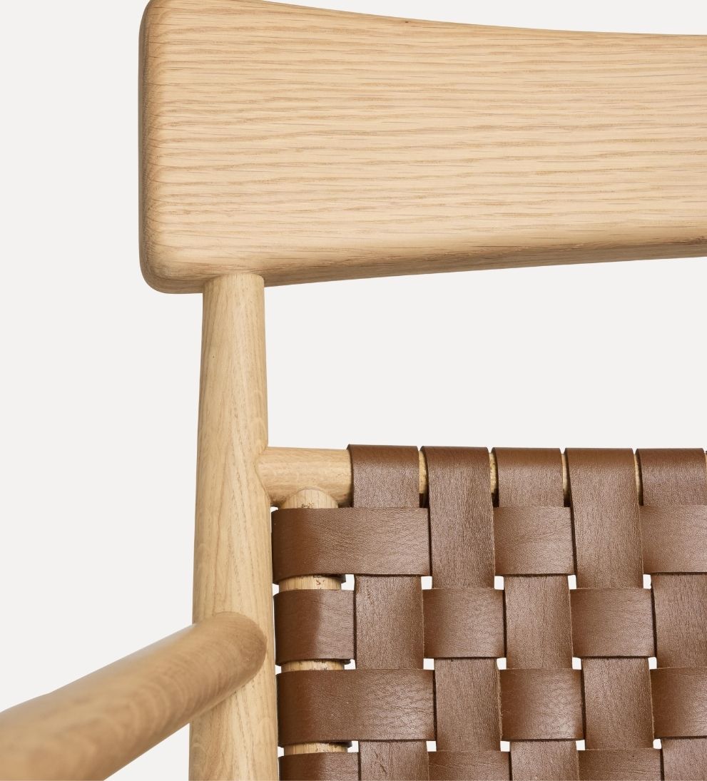 Dahlia White Oak and Leather Dining Chair Dining Chairs