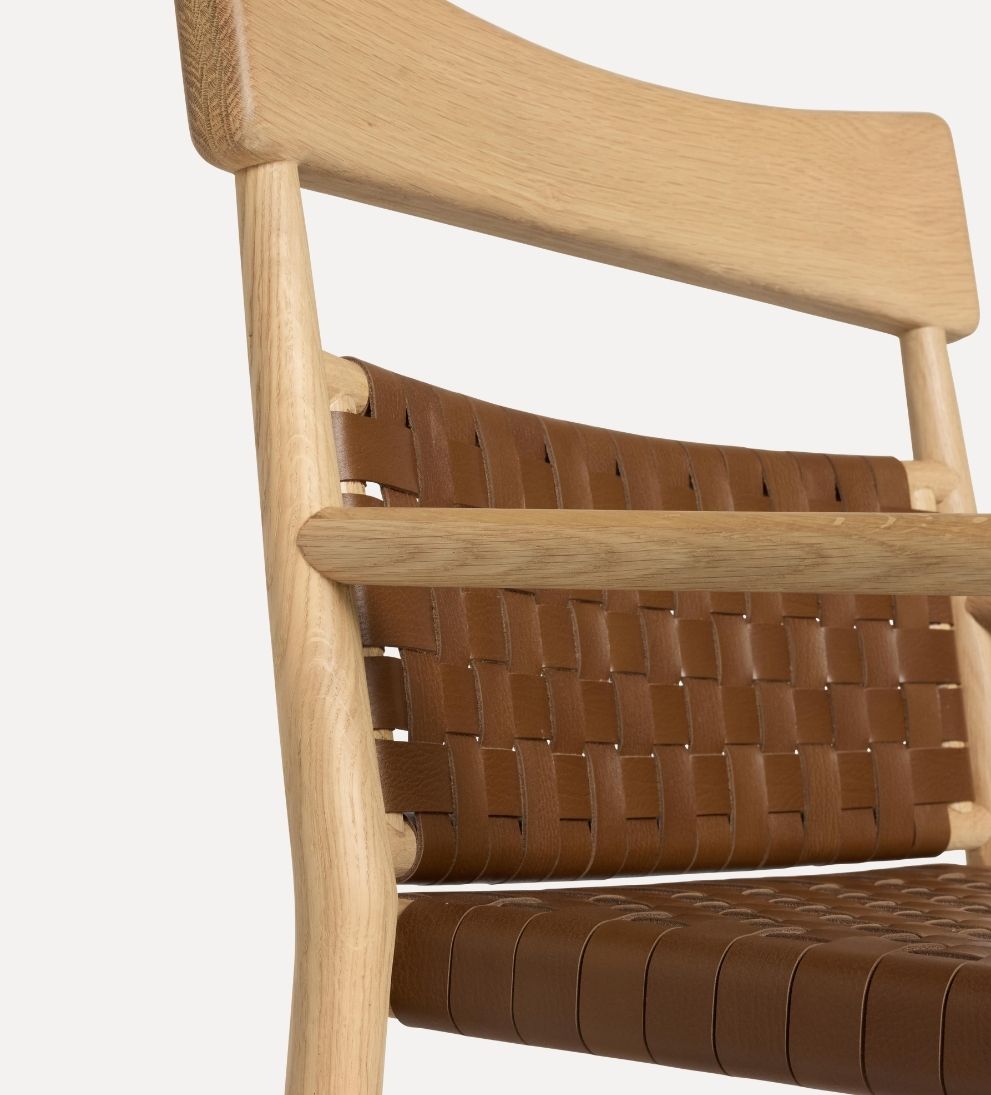 Dahlia White Oak and Leather Dining Chair Dining Chairs