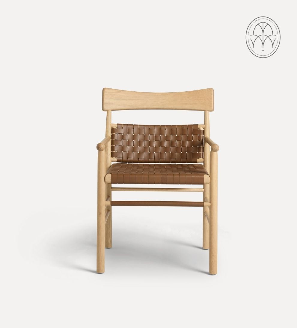 Dahlia White Oak and Leather Dining Chair Dining Chairs