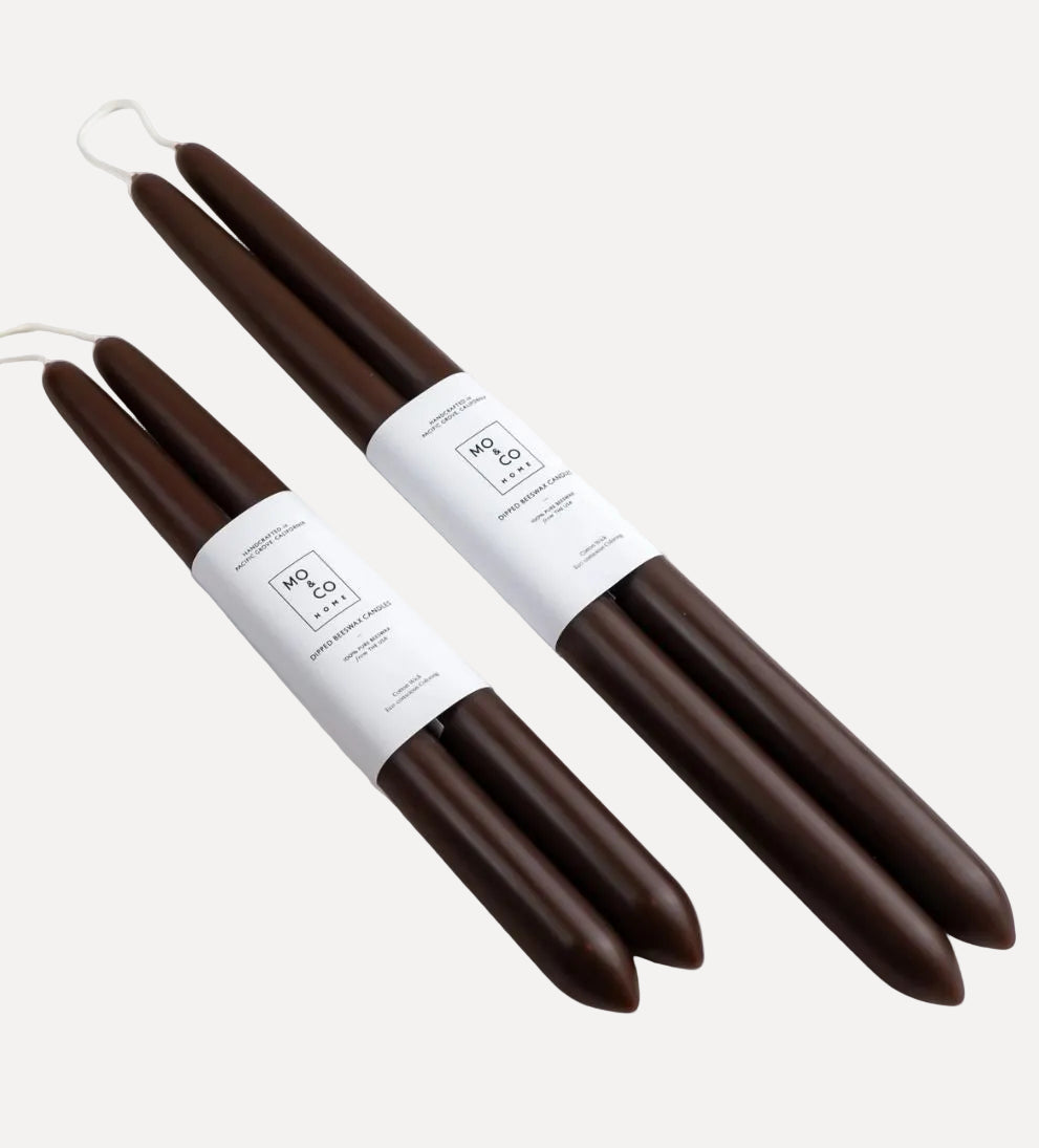 Dipped Beeswax Taper Candles - Chestnut Candles