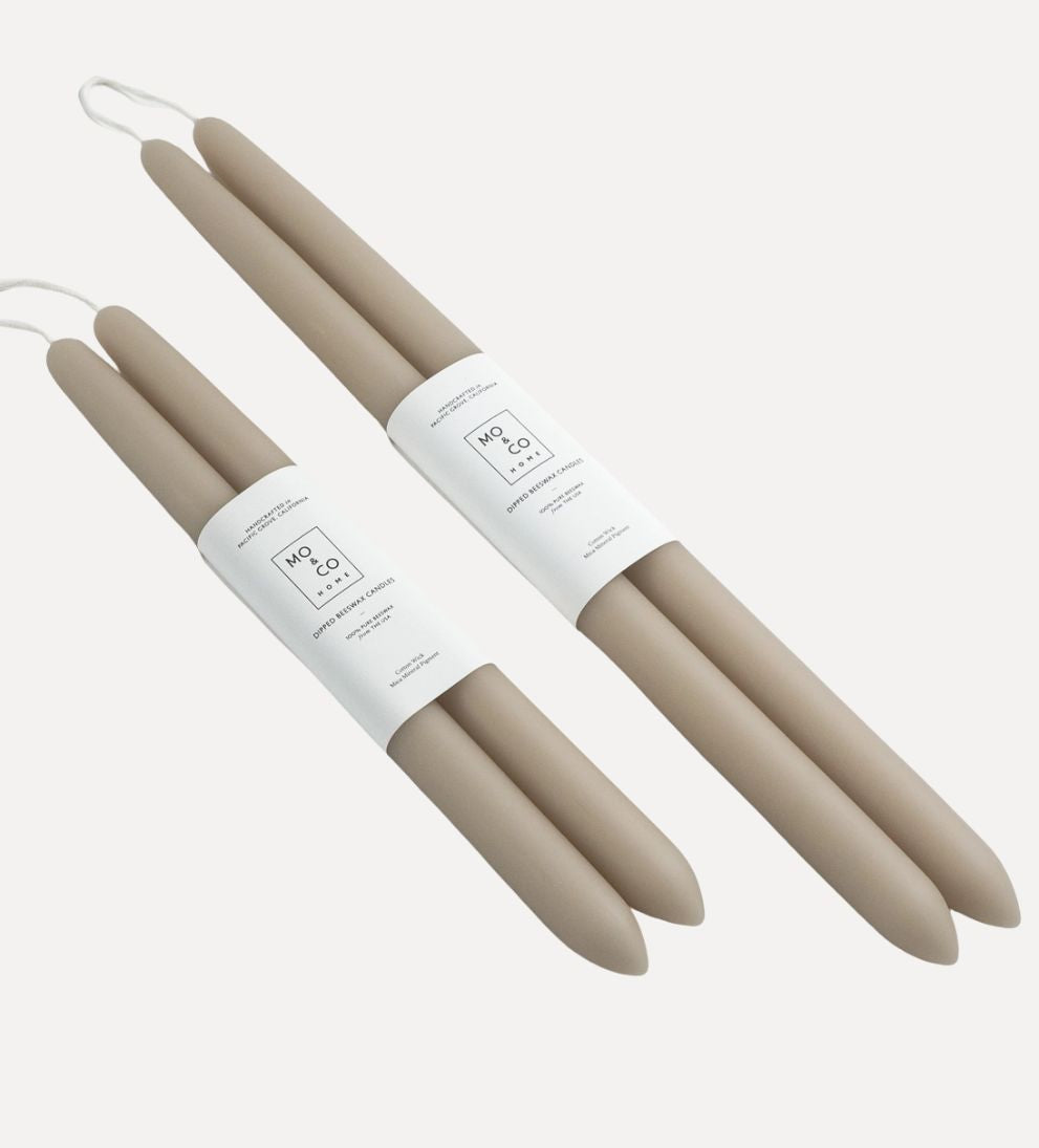 Dipped Beeswax Taper Candles - Clay Candles