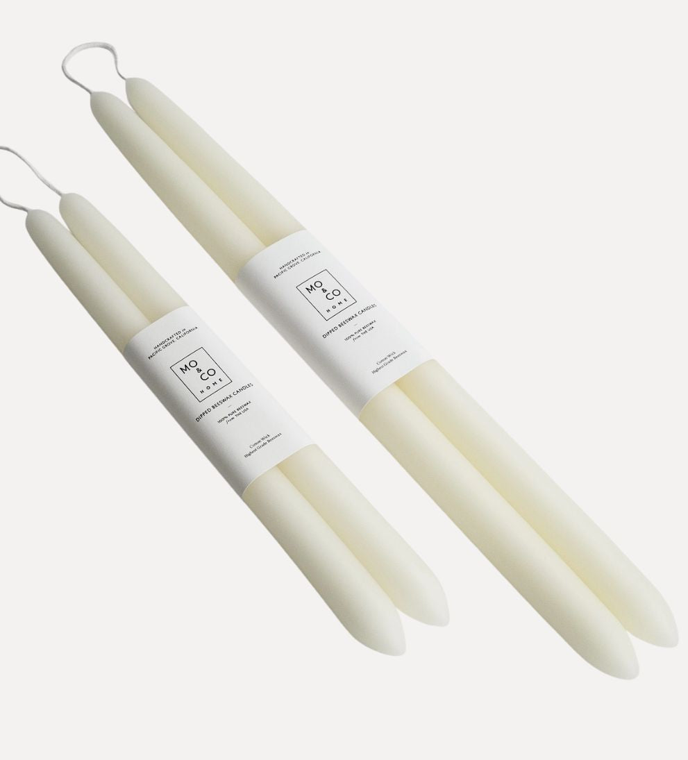 Dipped Beeswax Taper Candles - Natural Candles