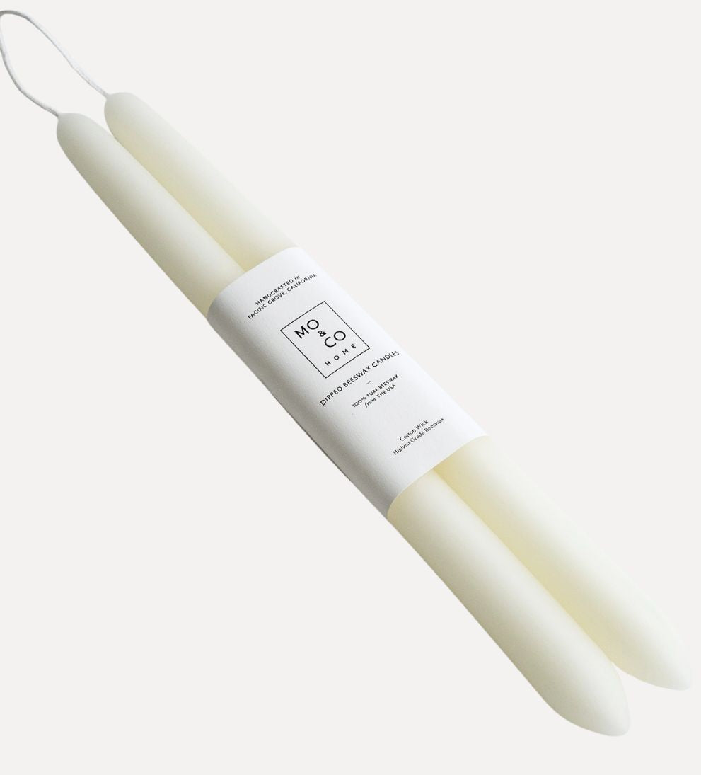 Dipped Beeswax Taper Candles - Natural Candles