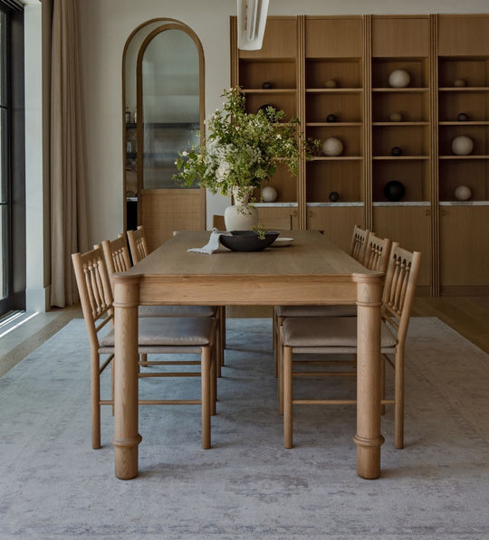 Elizabeth White Oak 96-120" Expandable Dining Table