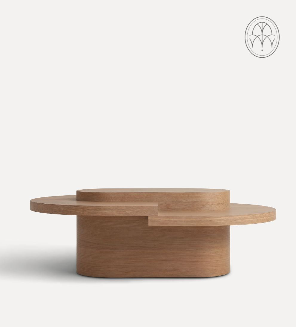 Emma White Oak Tiered Coffee Table Coffee Tables
