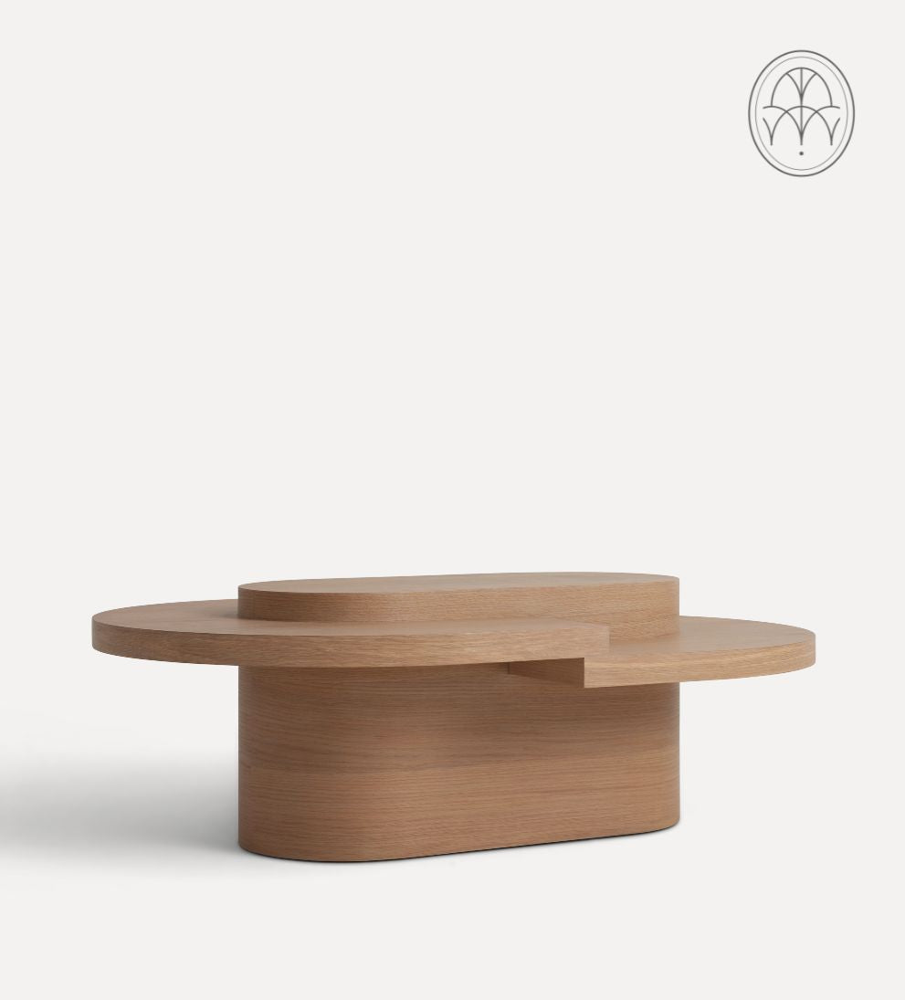 Emma White Oak Tiered Coffee Table Coffee Tables