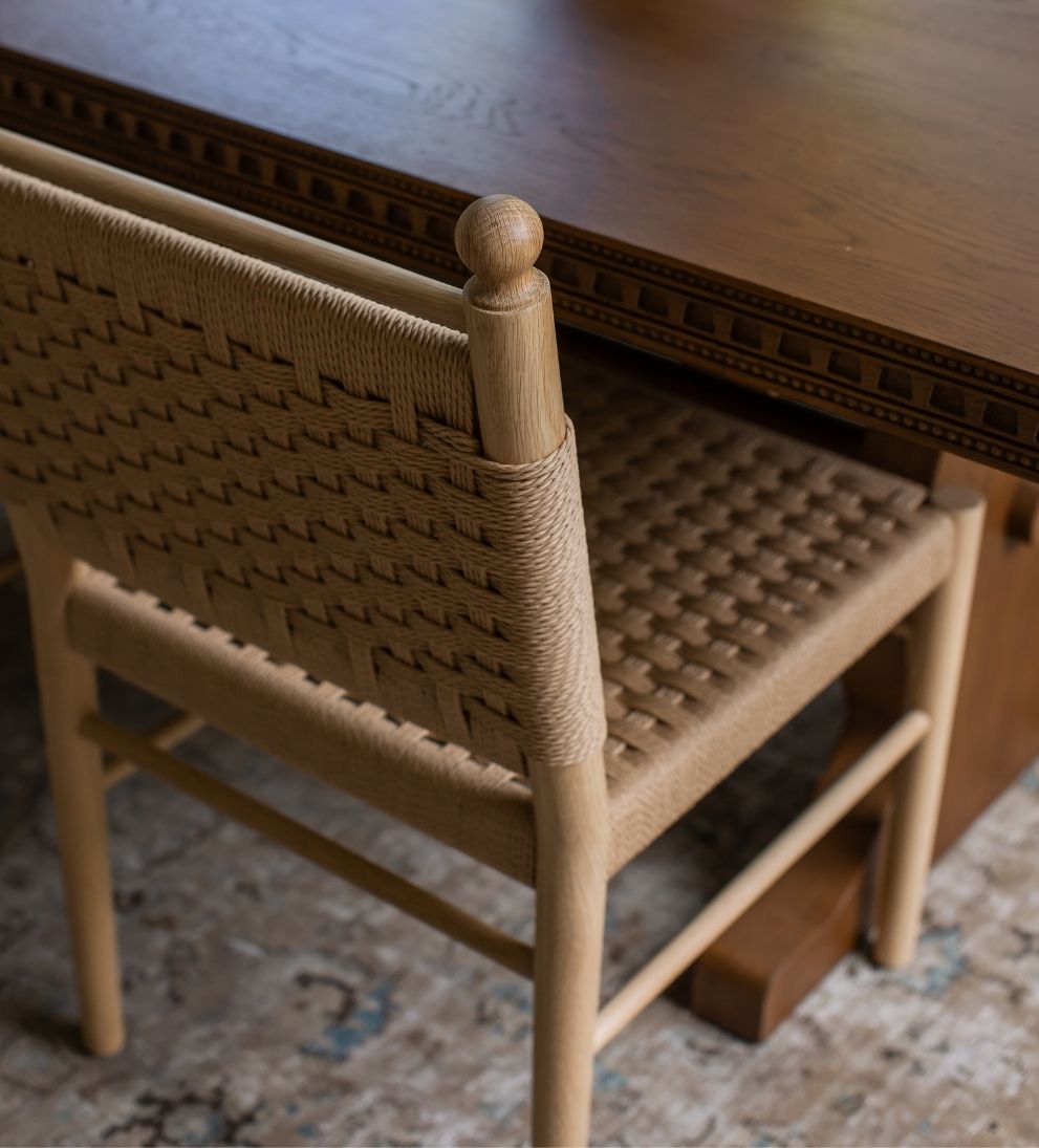 Casie Woven Oak Dining Chair Set of 2 Dining Chairs