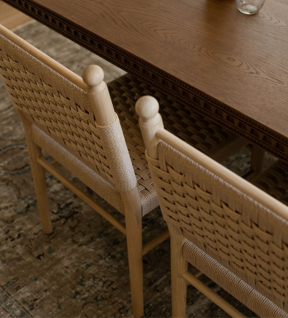 Casie Woven Oak Dining Chair Set of 2 Dining Chairs