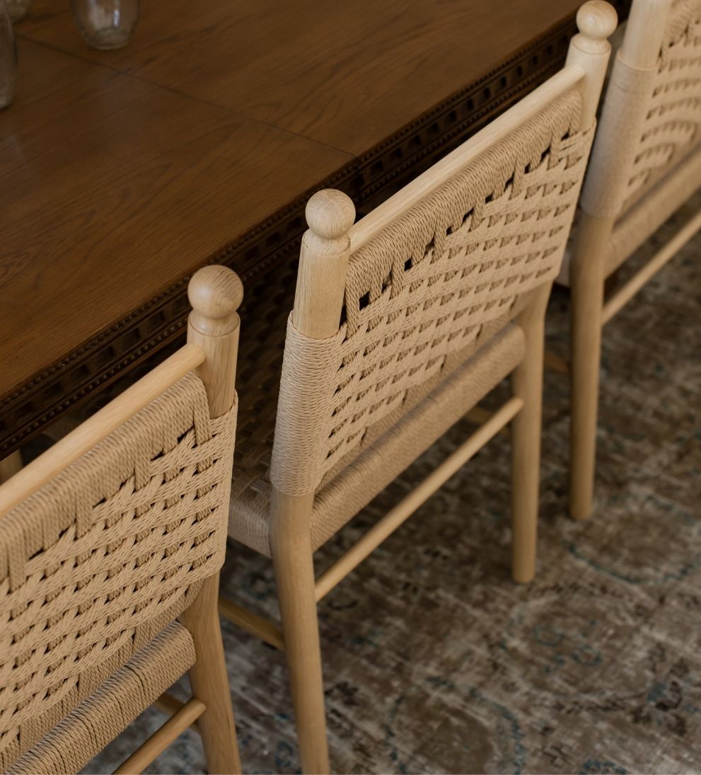 Casie Woven Oak Dining Chair Set of 2 Dining Chairs