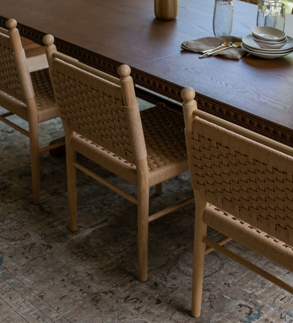 Casie Woven Oak Dining Chair Set of 2 Dining Chairs