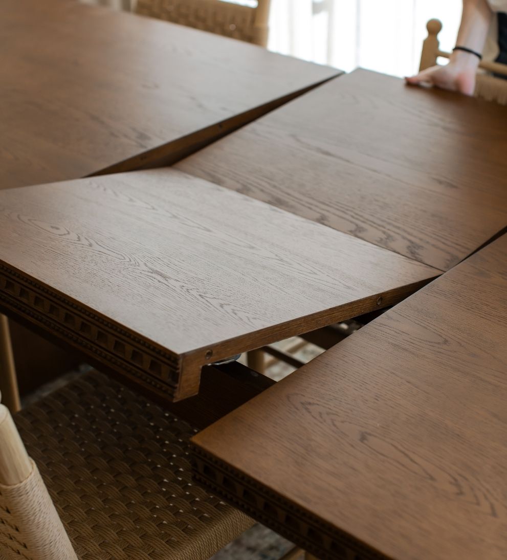 Esme Nutmeg 102-126” Expandable Dining Table Dining Tables
