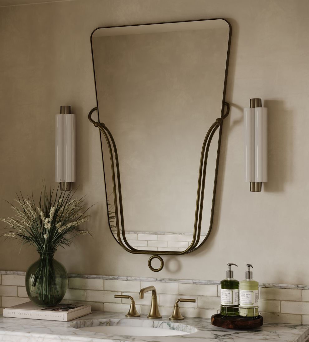 Ferrara Loop Mirror in Aged Brass Wall Mirrors