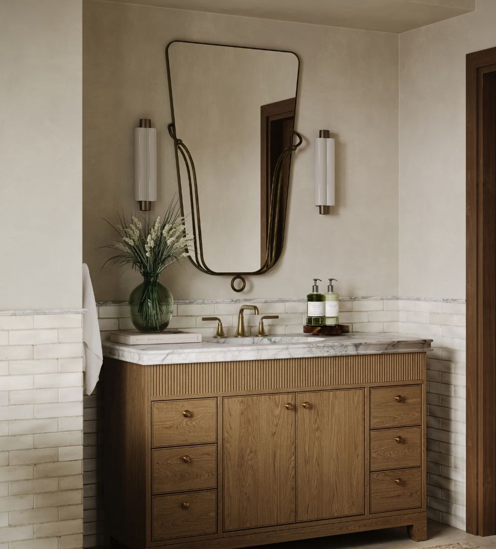 Ferrara Loop Mirror in Aged Brass Wall Mirrors