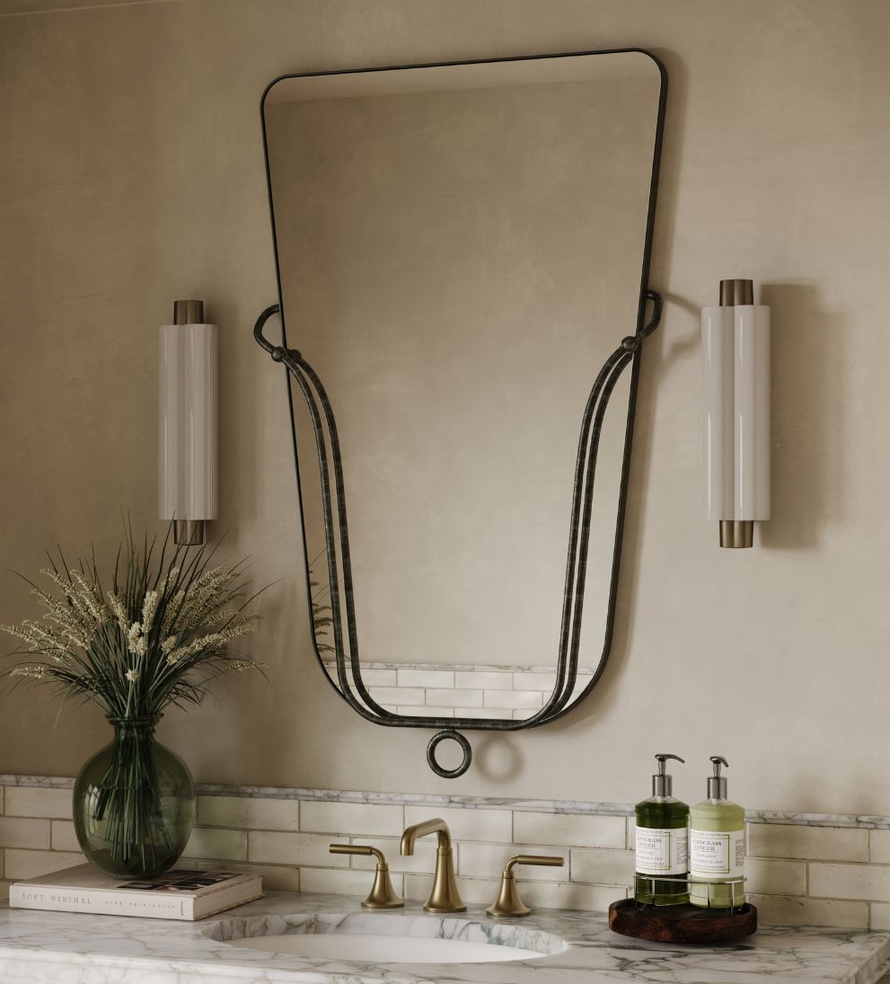 Ferrara Loop Mirror in Blackened Brass Wall Mirrors