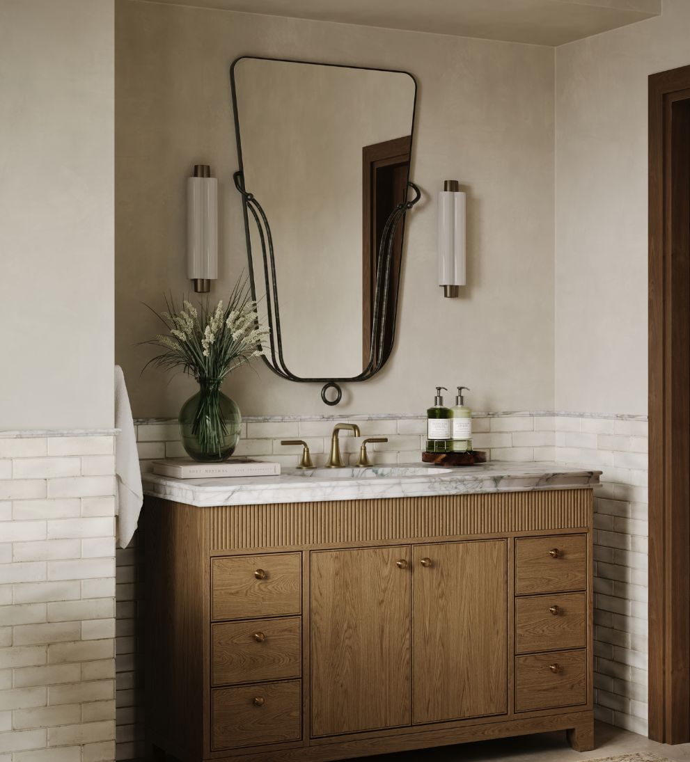 Ferrara Loop Mirror in Blackened Brass Wall Mirrors
