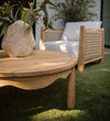 Flora Teak Scalloped Outdoor Coffee Table Outdoor Tables