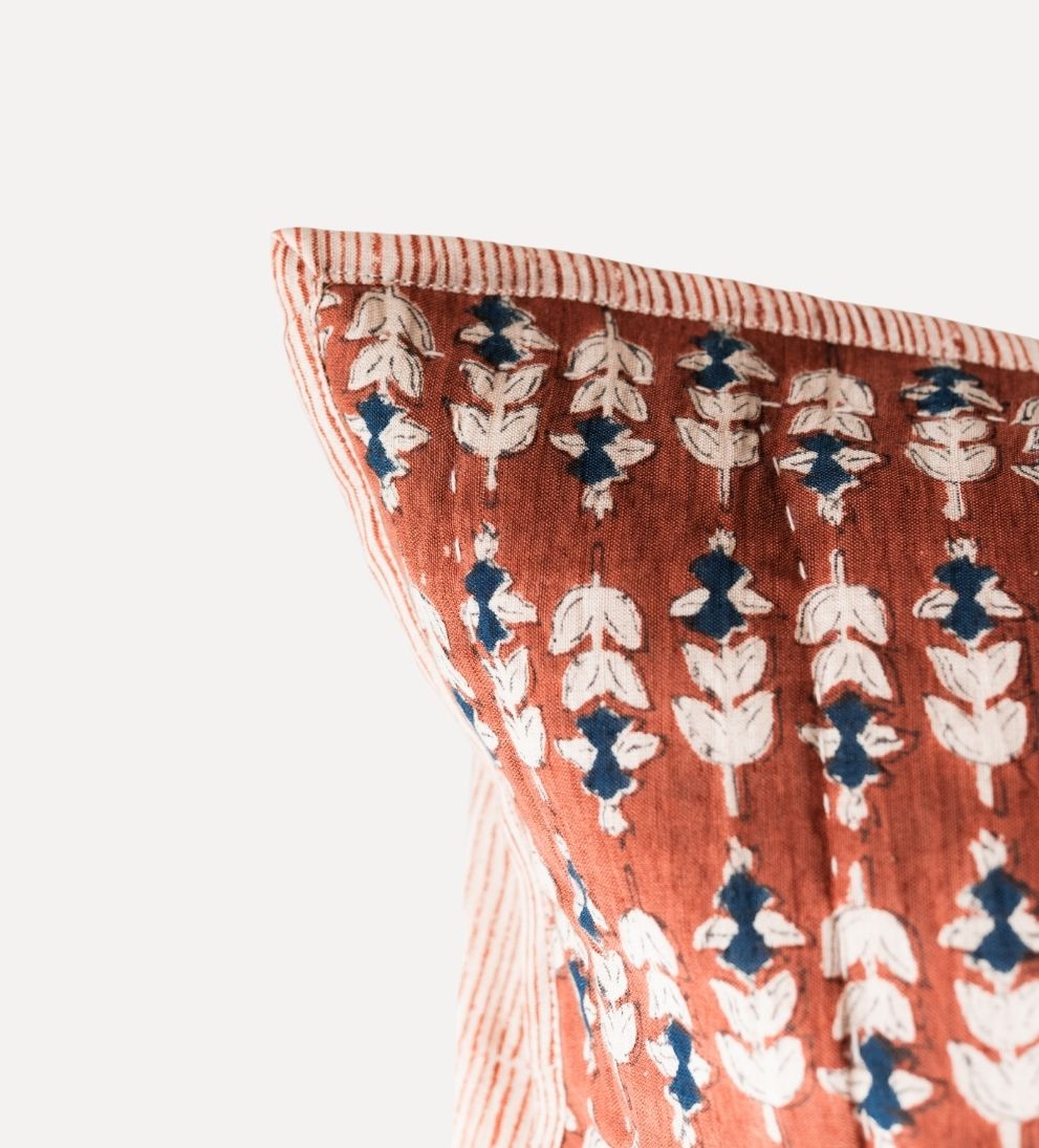 Flora Block Print Sham Pillows
