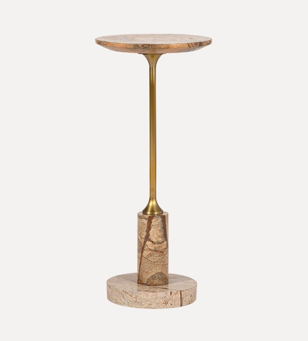 Madeline Drink Table - Brown Marble Side Tables