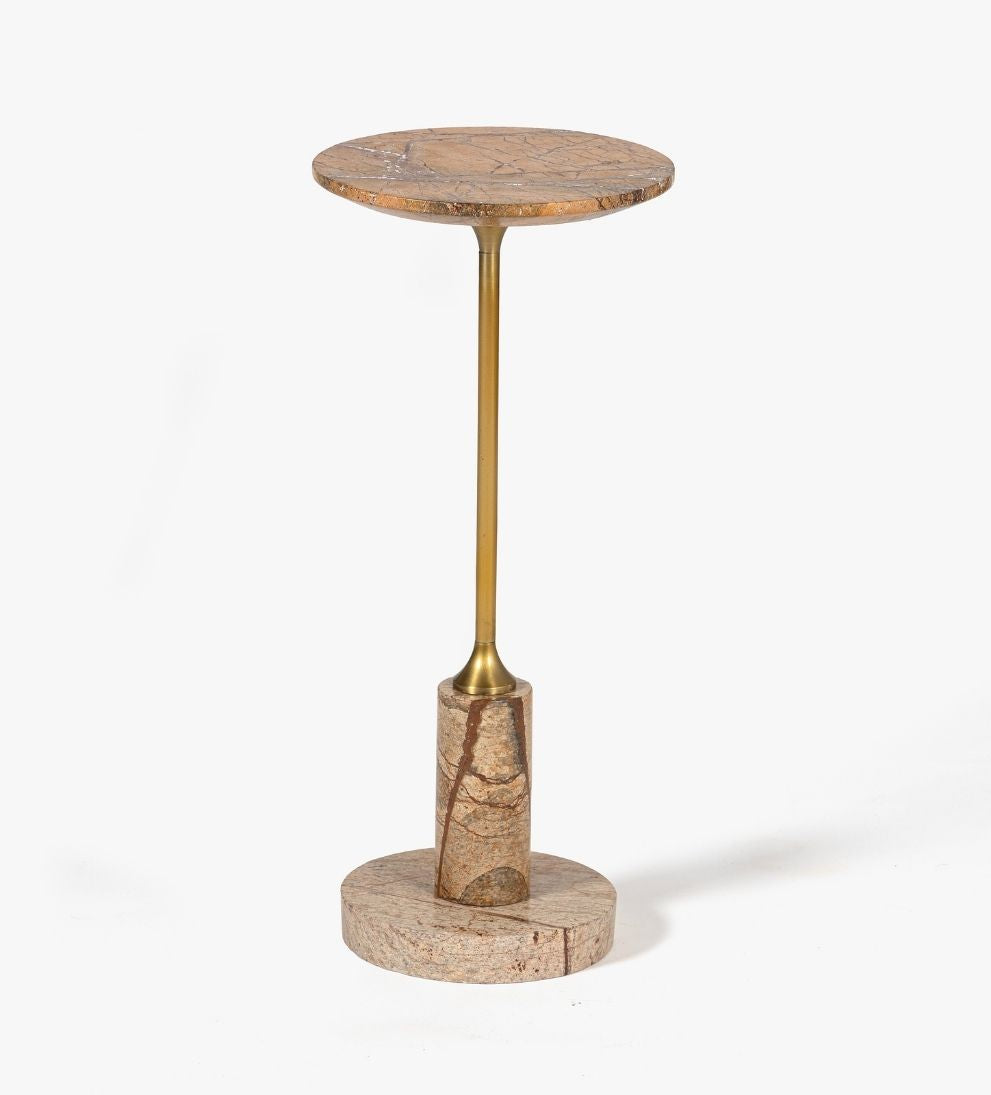Madeline Drink Table - Brown Marble Side Tables
