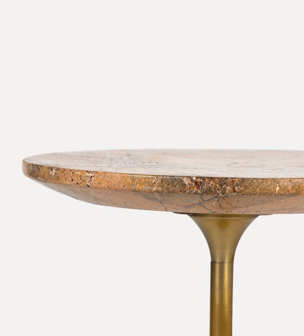 Madeline Drink Table - Brown Marble Side Tables