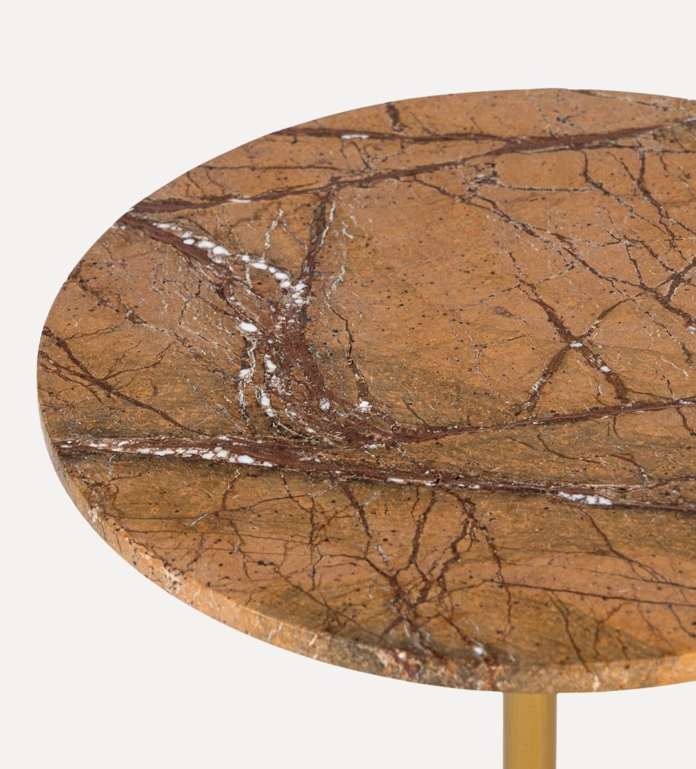 Madeline Drink Table - Brown Marble Side Tables