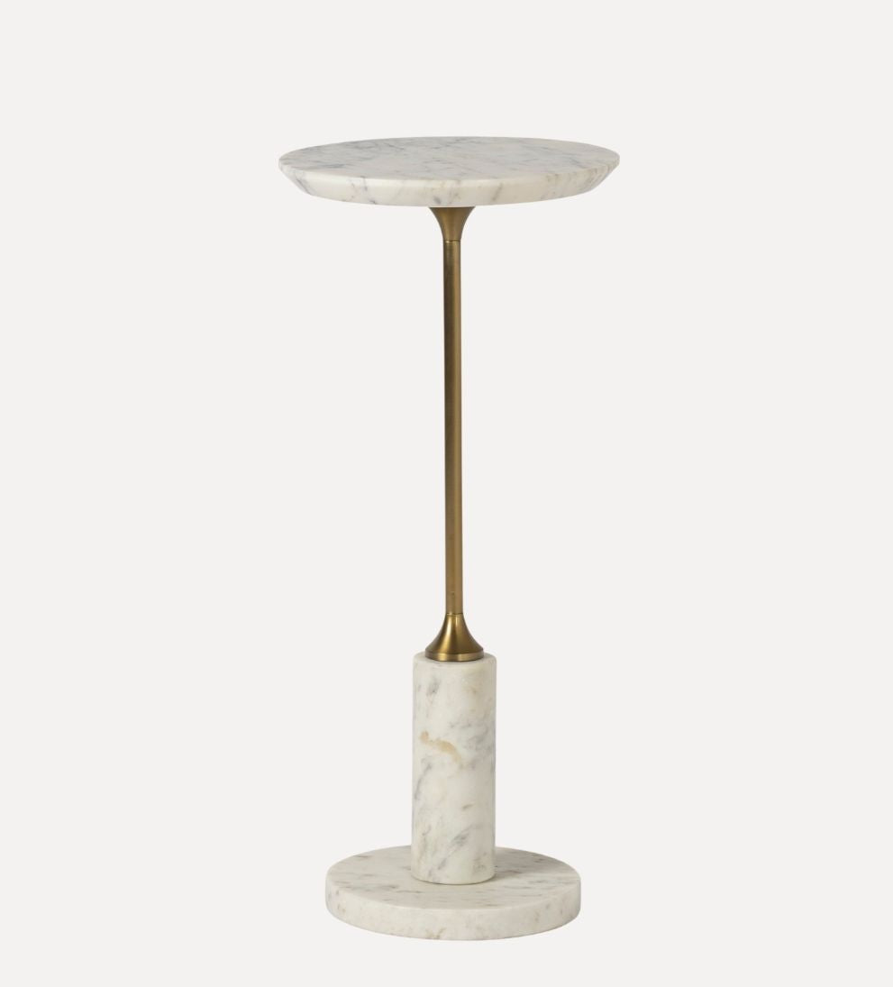 Madeline Drink table - White Marble Side Tables