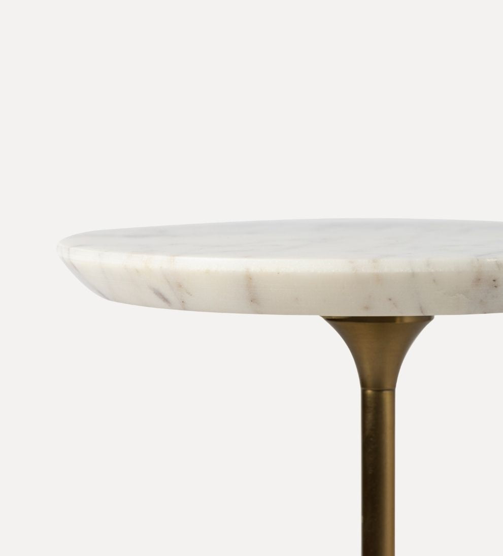 Madeline Drink table - White Marble Side Tables
