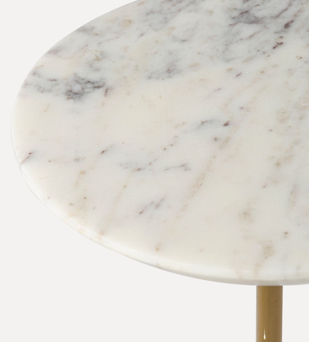 Madeline Drink table - White Marble Side Tables