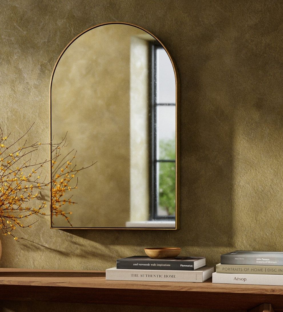 Georgia Small Mirror in Brass Wall Mirrors