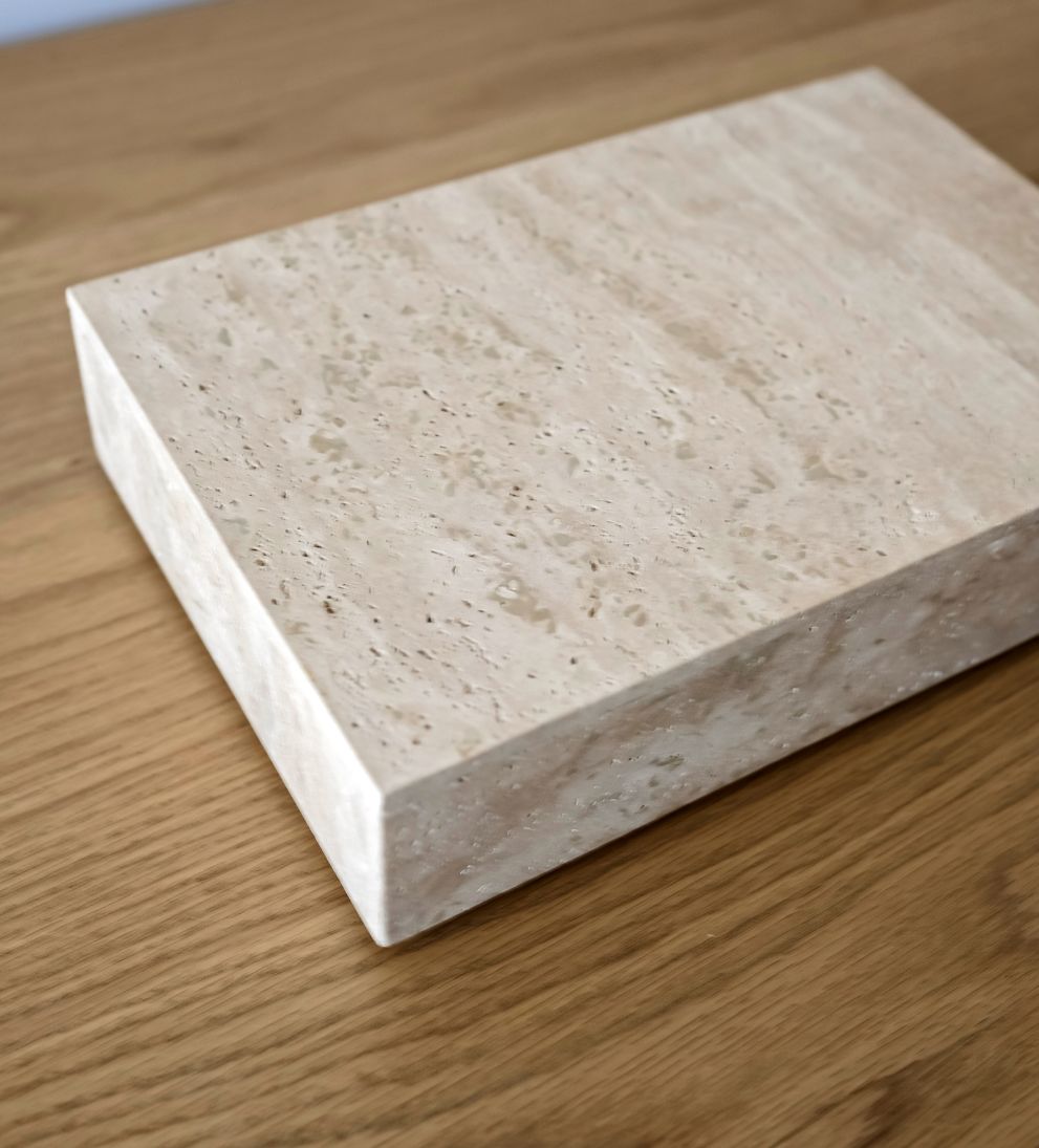 Hilton Travertine Storage Box Baskets + Boxes