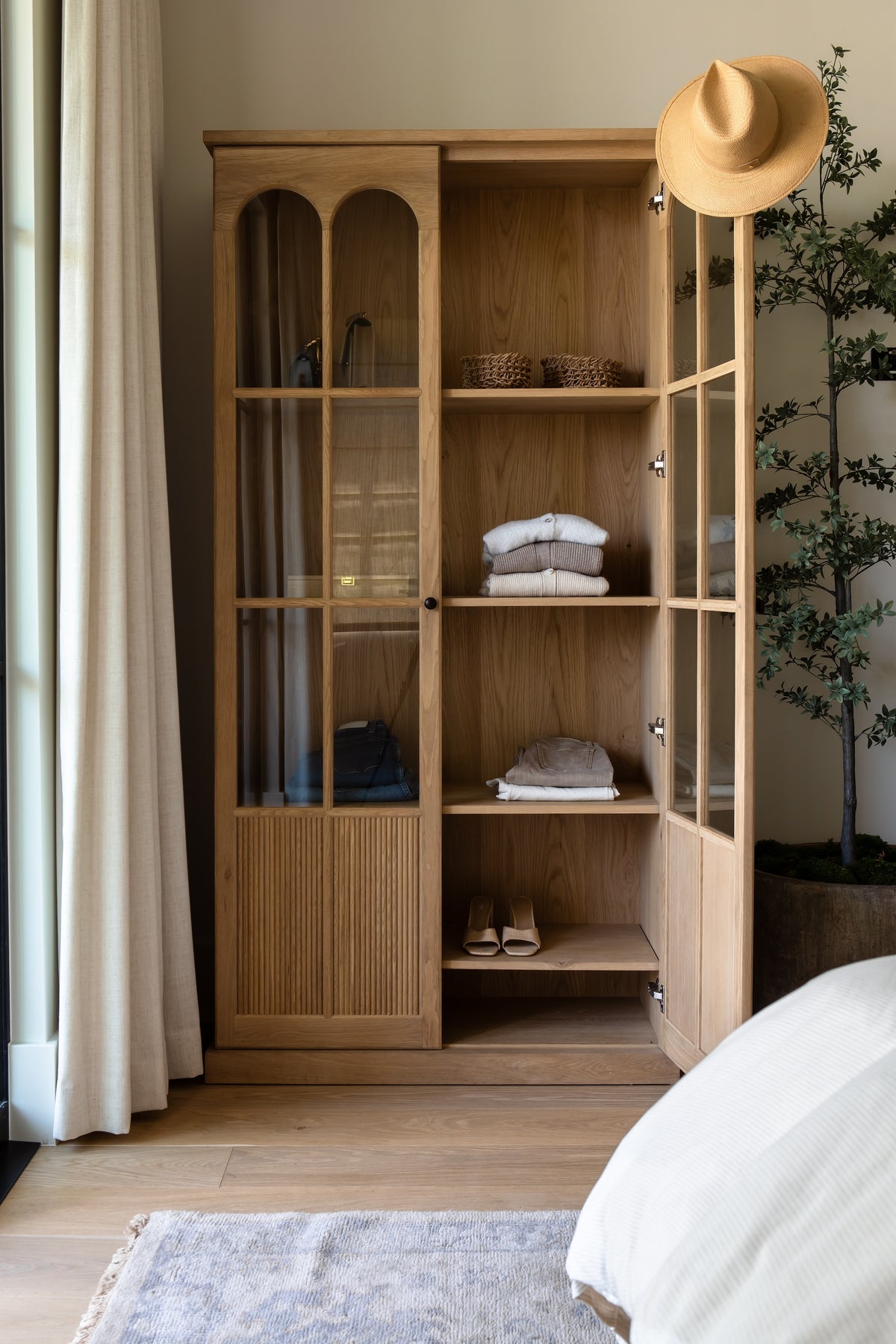 Alena White Oak Storage Cabinet Hutches
