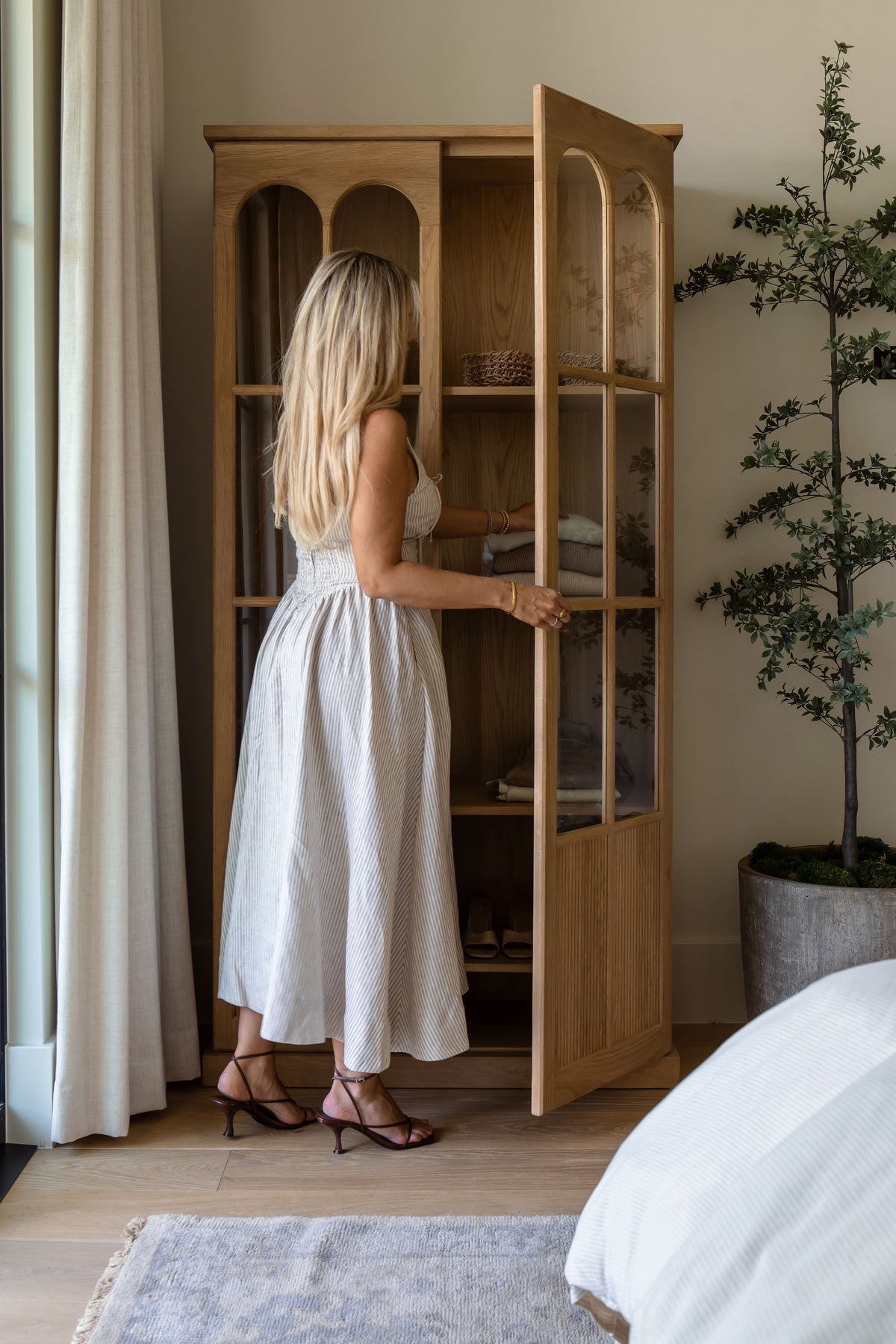 Alena White Oak Storage Cabinet Hutches