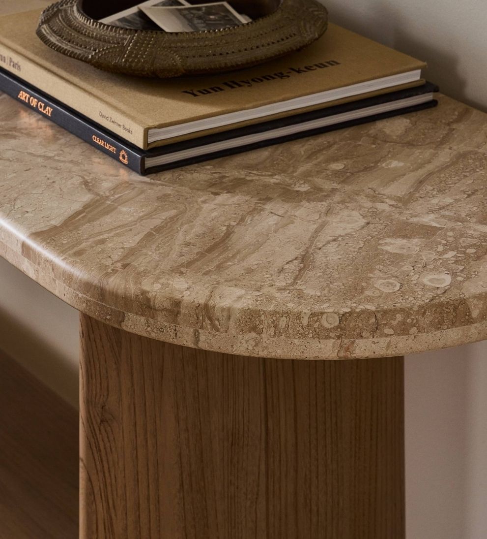 Ian Console Table in Sand Marble Consoles