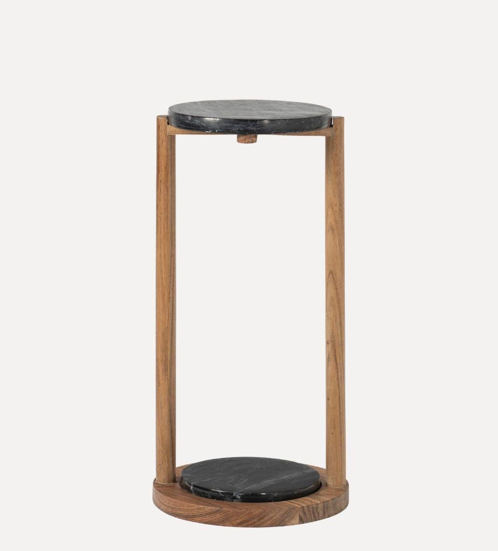 Julia Drink Table - Acacia / Marble Side Tables
